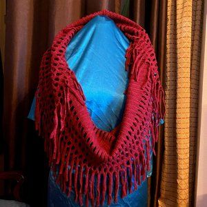 Blue Pacific cashmere & lambswool infinity scarf - Maroon